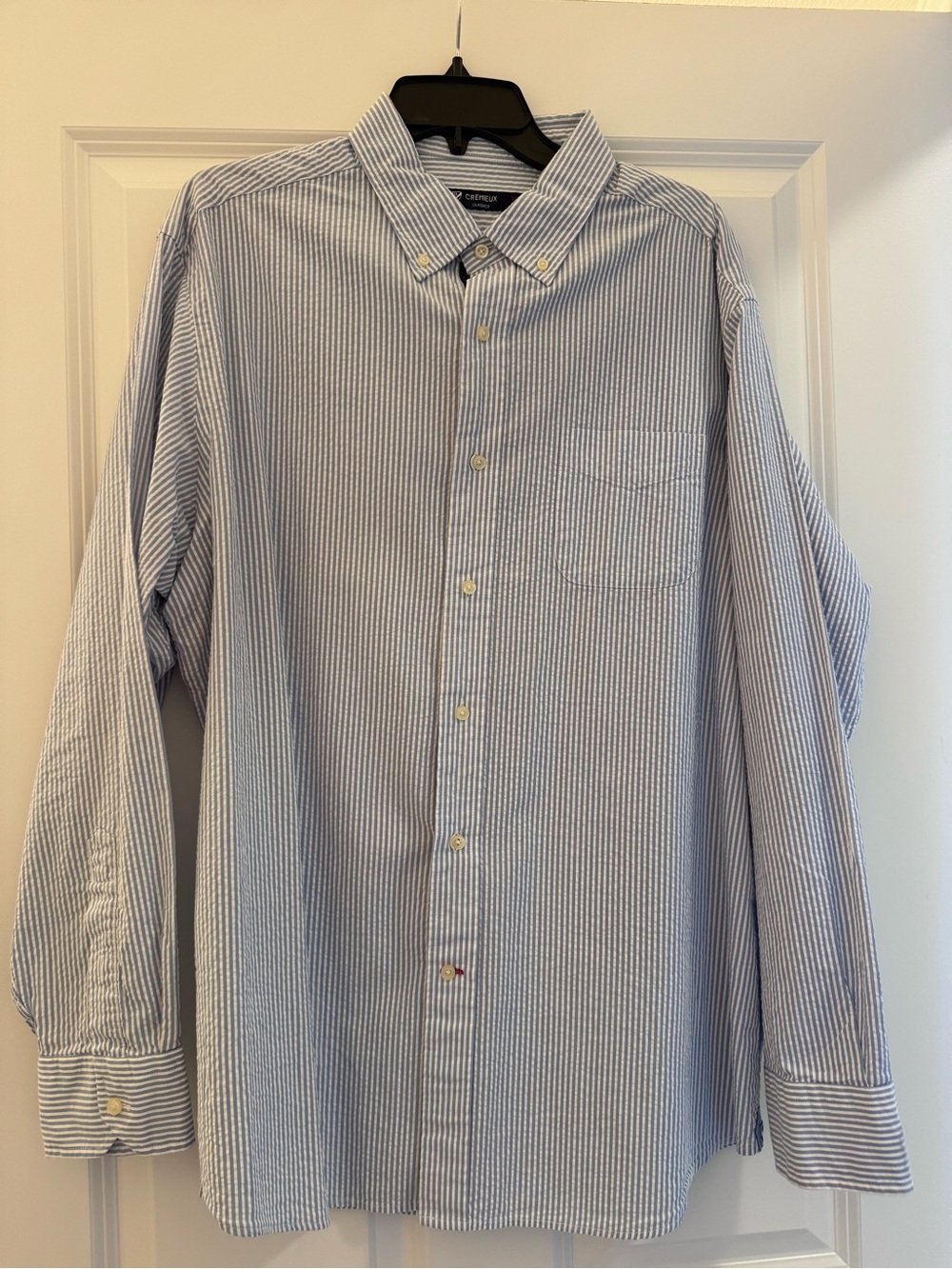Cremieux Men’s Seersucker Blue & White Mens XL Shirt